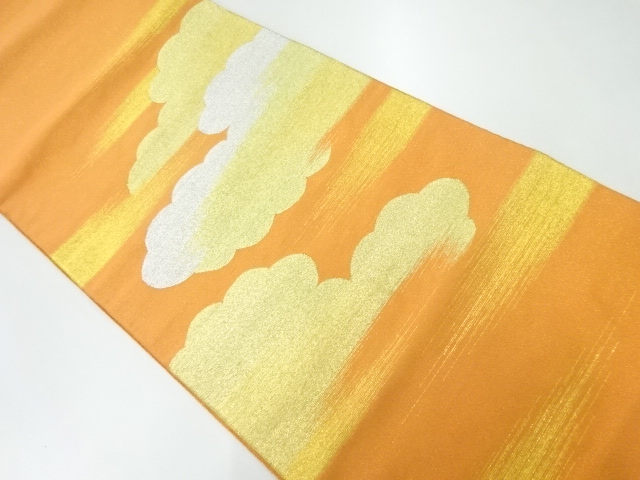 綴れ雲模様織出し袋帯